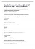 Family Therapy- Final Exam &lpar;Ch 12-17&rpar; Questions With Correct Solutions&excl;&excl;