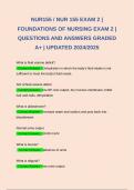 BUNDLE FOR NUR155 &sol; NUR 155 EXAM 1&comma;2&comma;3&comma; & 4  &vert; FOUNDATIONS OF NURSING EXAM 2 &vert; QUESTIONS AND VERIFIED ANSWERS GRADED A&plus; &vert; UPDATED 2025 &vert; GALEN 