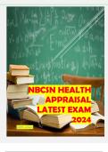 NBCSN Health Appraisal latest exam 2024 