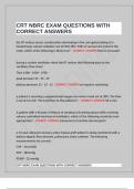 CRT NBRC EXAM QUESTIONS WITH CORRECT ANSWERS 