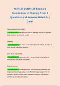 BUNDLE FOR NUR155 &sol; NUR 155 EXAM 2 &vert; FOUNDATIONS OF NURSING EXAM 2 &vert; QUESTIONS AND ANSWERS GRADED A&plus; &vert; UPDATED 2025 &vert; GALEN