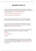 MATERNITY FINAL ATI QUESTIONS AND ANSWERS &sol; LATEST
