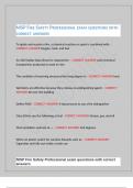 NISP FIRE SAFETY PROFESSIONAL EXAM QUESTIONS WITH CORRECT ANSWERS 