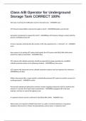 Class A&sol;B Operator for Underground Storage Tank CORRECT 100&percnt;