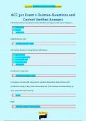ACC 312 Exam 2 Quizzes-Questions and  Correct Verified Answers