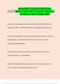 Paramedic Trauma Final Exam Review with 100&percnt; Correct Answers &vert; Verified &vert; Latest Update 2024