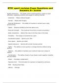 BTEC sport revision Exam Questions and Answers A&plus; Scores
