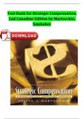 Test Bank for Strategic Compensation&comma; 2nd Canadian Edition by Joseph J&period; Martocchio&comma; Carol Ann Samhaber All Chapters ISBN&colon; 9780135876039 Newest Version 2024