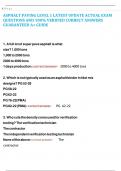 ASPHALT PAVING LEVEL 1 LATEST UPDATE ACTUAL EXAM QUESTIONS AND 100&percnt; VERIFIED CORRECT ANSWERS GUARANTEED A&plus; GUIDE