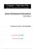 Test Bank for Career Development Interventions 6th Edition &lpar;Spencer G&period; Niles&comma; 2021&rpar;&comma; Chapter 1-15 &vert; Complete Guide A&plus;