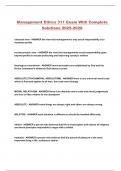 ETHICS 311 BUNDLED EXAMS WITH COMPLETE SOLUTIONS