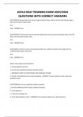 ACOLS MLD TRAINING EXAM 2023&sol;2024 QUESTIONS WITH CORRECT ANSWERS 