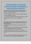 NURS 200 EXAM 1 STUDY GUIDE  QUESTIONS CORRECTLY ANSWERED A&plus;  GRADED WALDEN UNIVERSITY