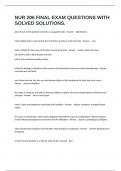 NUR 206 FINAL EXAM QUESTIONS WITH SOLVED SOLUTIONS&period;