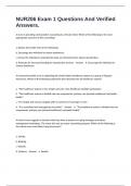 NUR206 Exam 1 Questions And Verified Answers&period;