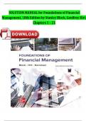 SOLUTION MANUAL for Foundations of Financial Management&comma; 18th Edition by Stanley Block&comma; Geoffrey Hirt&comma; Chapters 1-21 Fully Covered A&plus; Guide ISBN&colon;9780070965447 Newest Version 2024