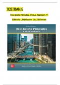 Test Bank for Real Estate Principles&colon; A Value Approach&comma; 7th Edition By Ling and Archer All 1-23 Chapters Covered &comma;Latest Edition&comma; ISBN&colon;9781264500185
