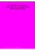  Unit 1 The Nursing Assistant in Long-Term Care Complete Study Guide & Exam Review 2026&sol; 2027