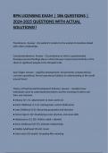 RPN LICENSING EXAM &vert; 186 QUESTIONS &vert; 2024-2025 QUESTIONS WITH ACTUAL SOLUTIONS&excl;&excl;