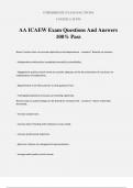 AA ICAEW Exam Questions And Answers 100&percnt; Pass