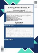 Introduction to Nursing 204-2025 Intro to Nursing Final Exam Practice Test Review Questions and Answers &vert; 100&percnt; Pass Guaranteed &vert; Graded A&plus; &vert;