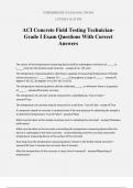 ACI Concrete Field Testing Technician- Grade I Exam Questions With Correct Answers