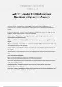 Activity Director Certification Exam Questions With Correct Answers
