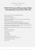 NURS 5334 Advanced Pharmacology Module 1 Exam Questions And Answers 100&percnt; Pass