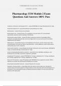 Pharmacology 5334 Module 2 Exam Questions And Answers 100&percnt; Pass