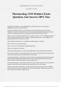Pharmacology 5334 Module 6 Exam Questions And Answers 100&percnt; Pass