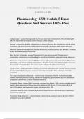 Pharmacology 5334 Module 5 Exam Questions And Answers 100&percnt; Pass