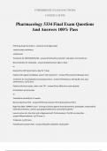 Pharmacology 5334 Bundled Exam Questions And Answers 100&percnt; Solved
