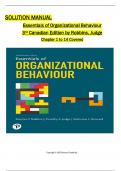 Solution Manual For Essentials of Organizational Behaviour&comma; 3rd Canadian Edition by Robbins&comma; Judge & Breward All 1-14 Chapters Covered &comma;Latest Edition&comma; ISBN&colon;9780137845729