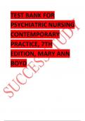 Test Bank For Psychiatric Nursing Contemporary Practice 7th Edition By Mary