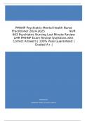 NUR 663 PMNHP Psychiatric-Mental Health Nurse Practitioner 2024-2025                           NUR 663 Psychiatric Nursing Last Minute Review LMR PMHNP Exam Review Questions with Correct Answers &vert; 100&percnt; Pass Guaranteed &vert; Graded A&plus; &vert;