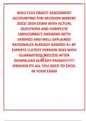 WGU C213 OBJECT ASSESSMENT ACCOUNTING FOR DECISION MAKERS 2023&sol; 2024 EXAM WITH ACTUAL QUESTIONS AND COMPLETE 100&percnt;CORRECT ANSWERS WITH VERIFIED AND WELL EXPLAINED RATIONALES ALREADY GRADED A&plus; BY EXPERTS &vert;LATEST VERSION 2024 WITH GUARANTEED SUCCESS AFTER DO