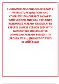 FUNDAMENTALS SKILLS NR-224 EXAM 1  WITH ACTUAL QUESTIONS AND COMPLETE 100&percnt;CORRECT ANSWERS WITH VERIFIED AND WELL EXPLAINED RATIONALES ALREADY GRADED A&plus; BY EXPERTS &vert;LATEST VERSION 2024 WITH GUARANTEED SUCCESS AFTER DOWNLOAD ALREADY PASSED&excl;&excl;&excl;&excl;&excl;&excl;&excl; &lpar;PROVEN IT