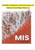 TEST BANK For Management Information Systems&comma; 11th Edition by Hossein Bidgoli&comma; Verified Chapters 1 - 14 Latest Edition&period;