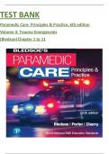 TEST BANK For Paramedic Care&colon; Principles & Practice&comma; 6th edition Volume 4 by Bledsoe&comma; ISBN&colon; 9780136895299&comma; All 11 Chapters Covered&comma; Verified Latest Edition