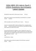 DISA HBSS 201 Admin Epo5&period;1 &lpar;2024&rpar; Questions And Answers Latest Update