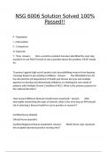 NSG 6006 Solution Solved 100- Passed&excl;&excl;