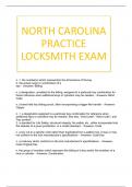 NORTH CAROLINA PRACTICE LOCKSMITH EXAM