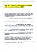SHS 421 Chapter 1 Quiz exam questions with complete solutions 2024&period;