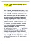 SHS 421 exam 2 questions with complete solutions 2024&period;
