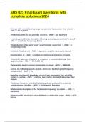 SHS 421 Final Exam questions with complete solutions 2024&period;