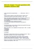 SHS 421 chapter 7-9 exam questions with complete solutions 2024&period;
