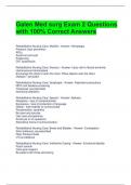 Galen Med surg Exam 2 Questions with 100&percnt; Correct Answers 