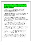 Principles Of Real Estate II Final Exam &lpar;70 Questions&rpar; With 100&percnt; Correct And Verified Answers