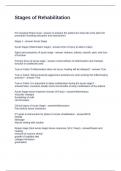 Stages of Rehabilitation Questions and Answers Graded A&plus;