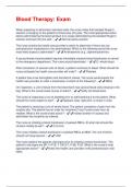 Blood Therapy&colon; Exam  Questions With Answers Graded A&plus; Assured Success